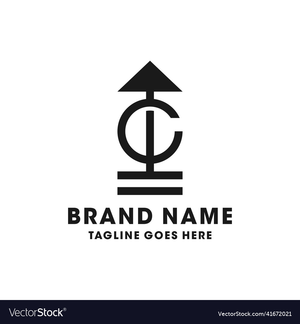 Financial business logo with letter c vector image Financial business logo with letter c