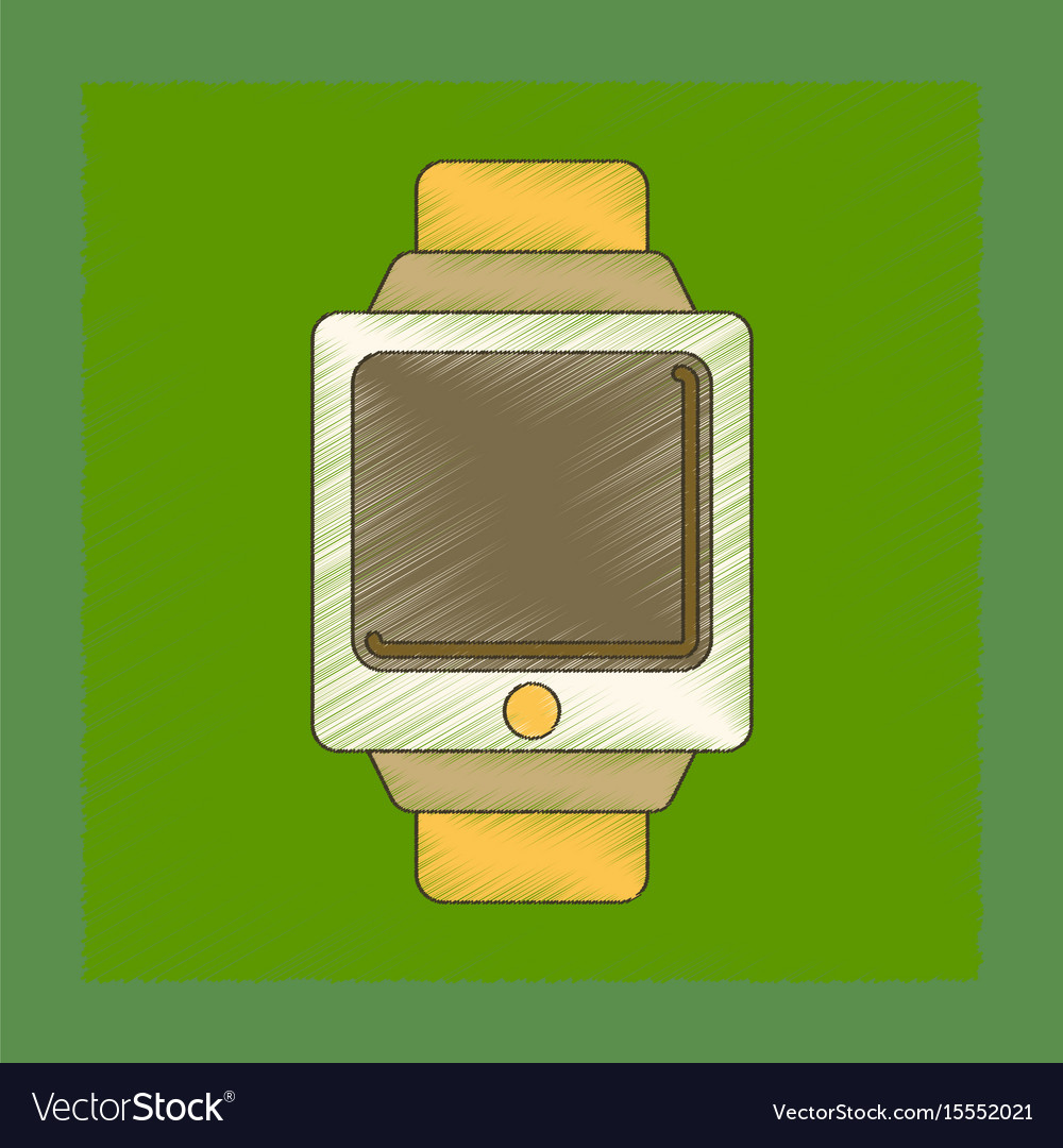 Flat shading style icon digital watch Royalty Free Vector