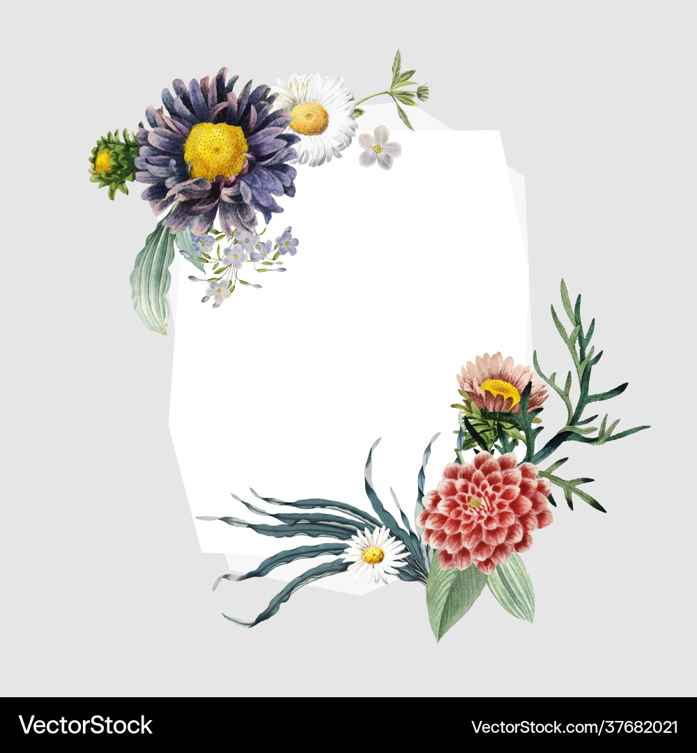 Floral frame badge Royalty Free Vector Image - VectorStock