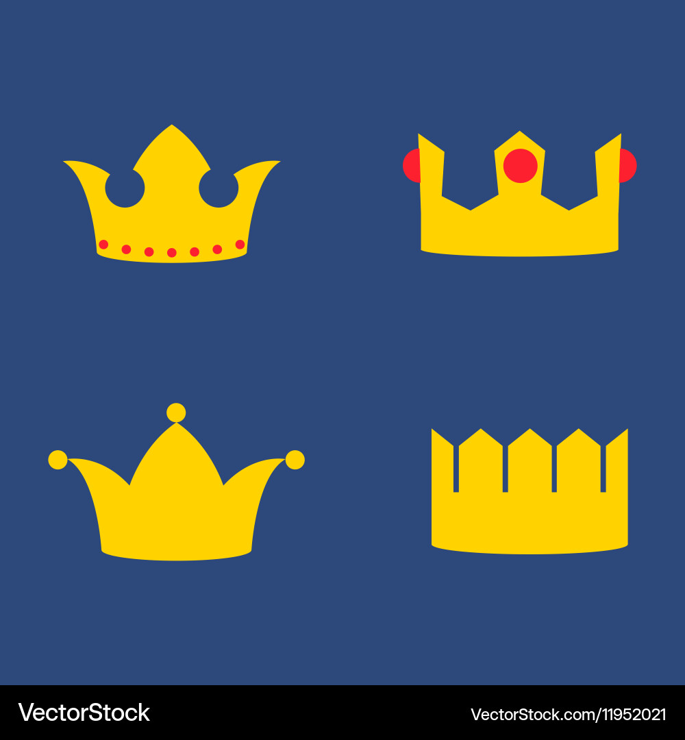 Gold Crowns Set Royalty Free Vector Image - VectorStock