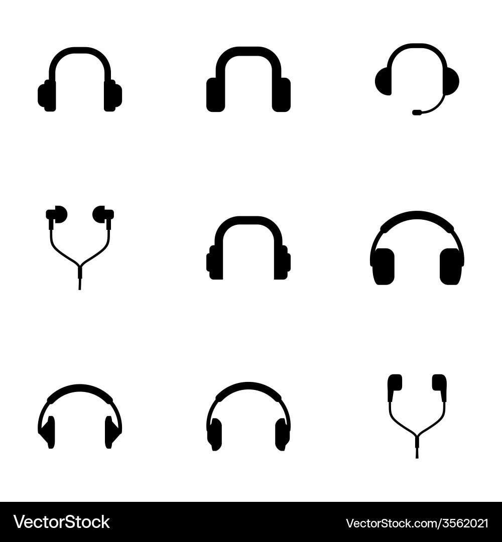Headphone icon set Royalty Free Vector Image - VectorStock