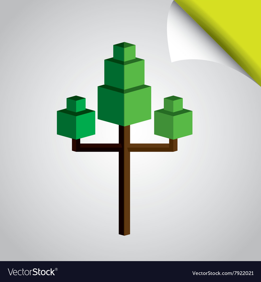 Isometric tree icon design Royalty Free Vector Image