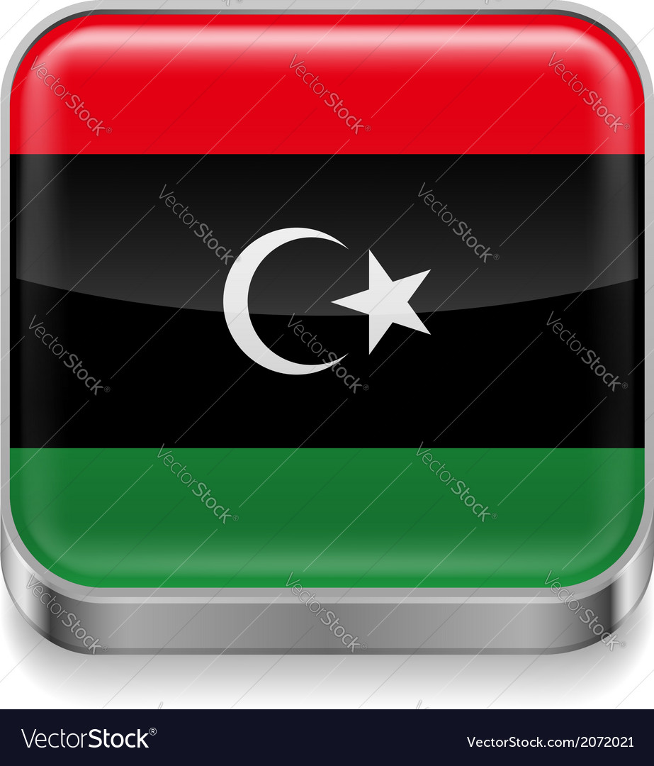 Metal icon of libya Royalty Free Vector Image - VectorStock