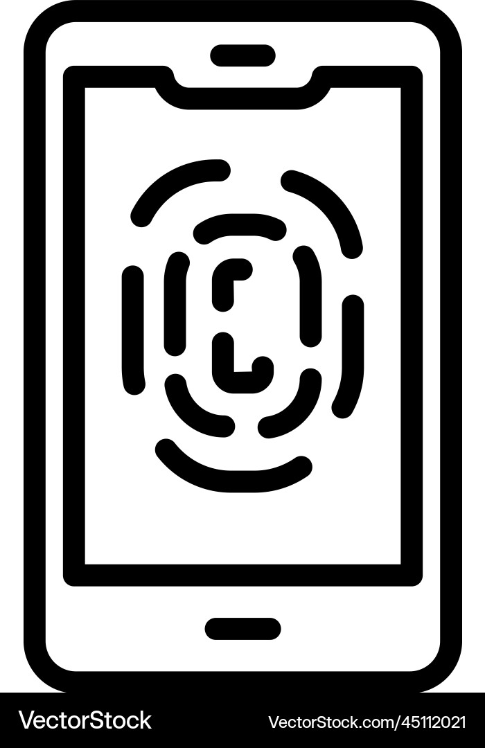 Mobile fingerprint icon Royalty Free Vector Image