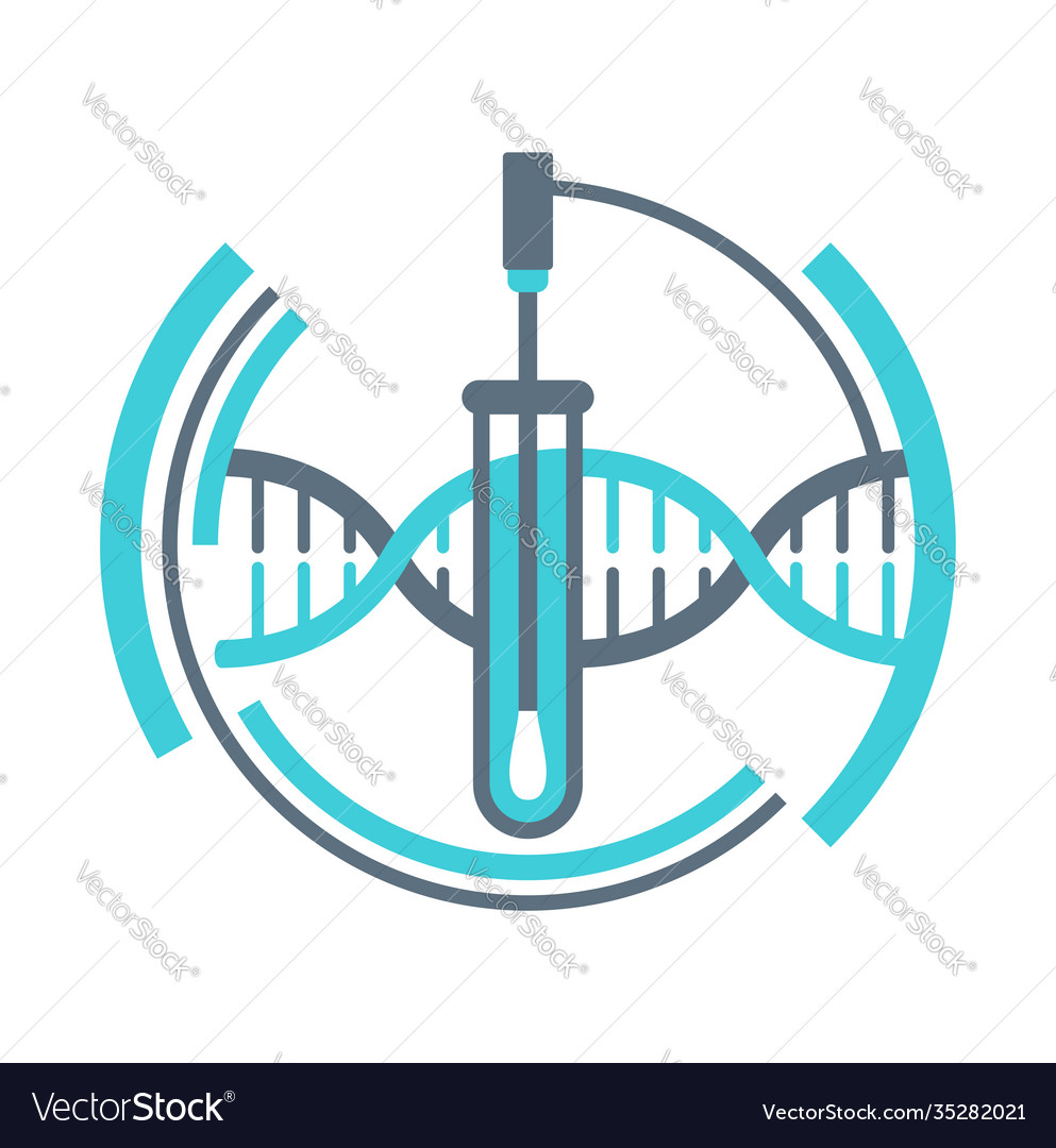 Pcr Test Icon With Swab Stick And Test Tube Vector Image