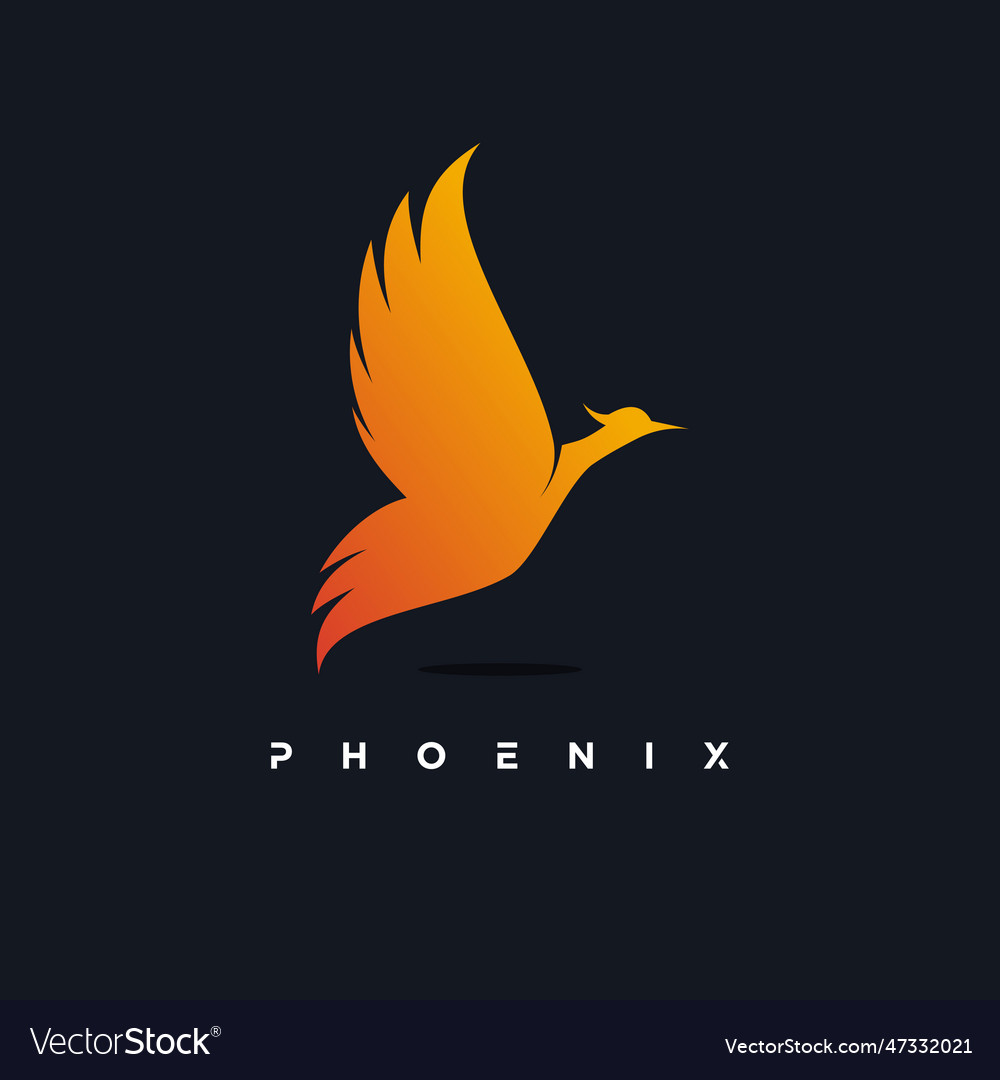 Phoenix logo design unique concept Royalty Free Vector Image