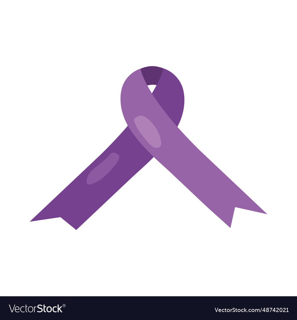 Purple ribbon campaign cancer design Royalty Free Vector