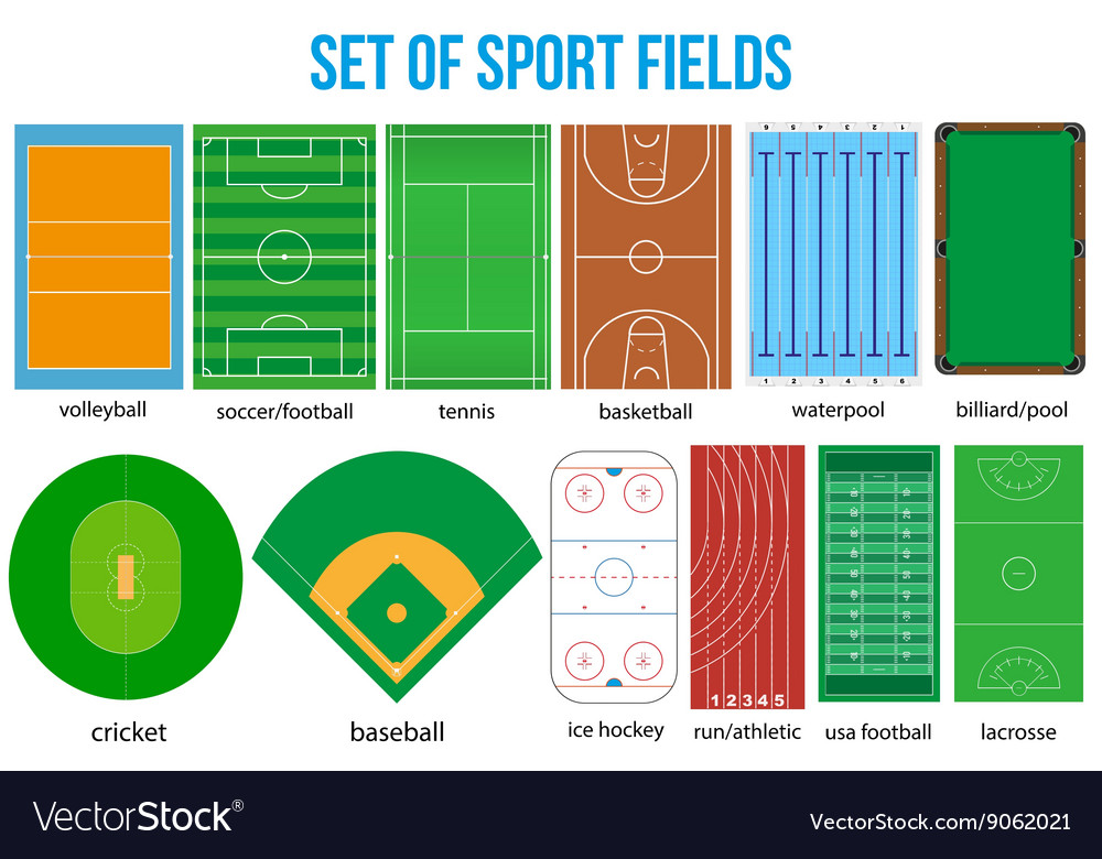 Set Of Most Popular Sample Sport Fields Royalty Free Vector