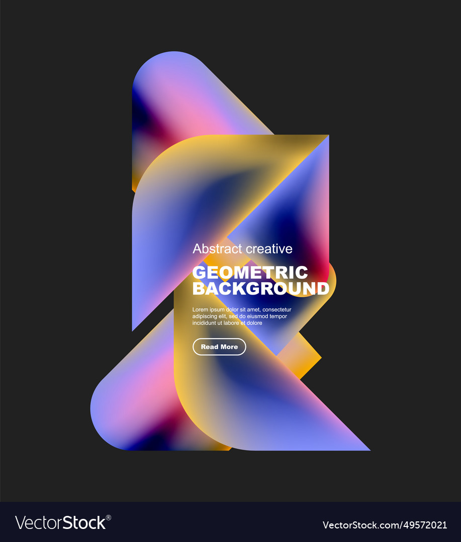 Square and triangle design with fluid gradients Vector Image