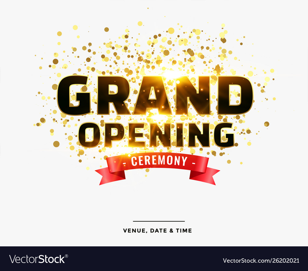 Grand Opening Ceremony Poster Design Blue Stock Vector, 60% OFF