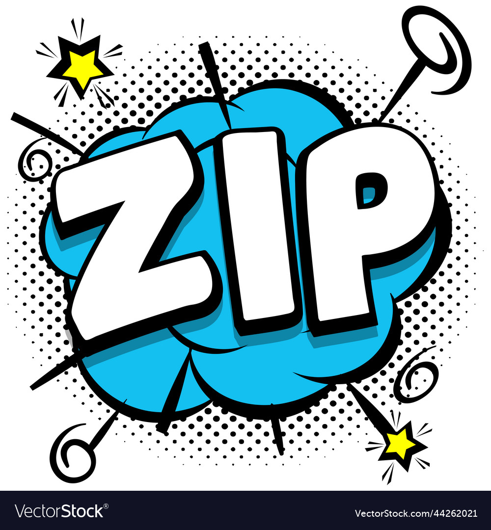 Zip comic bright template with speech bubbles Vector Image