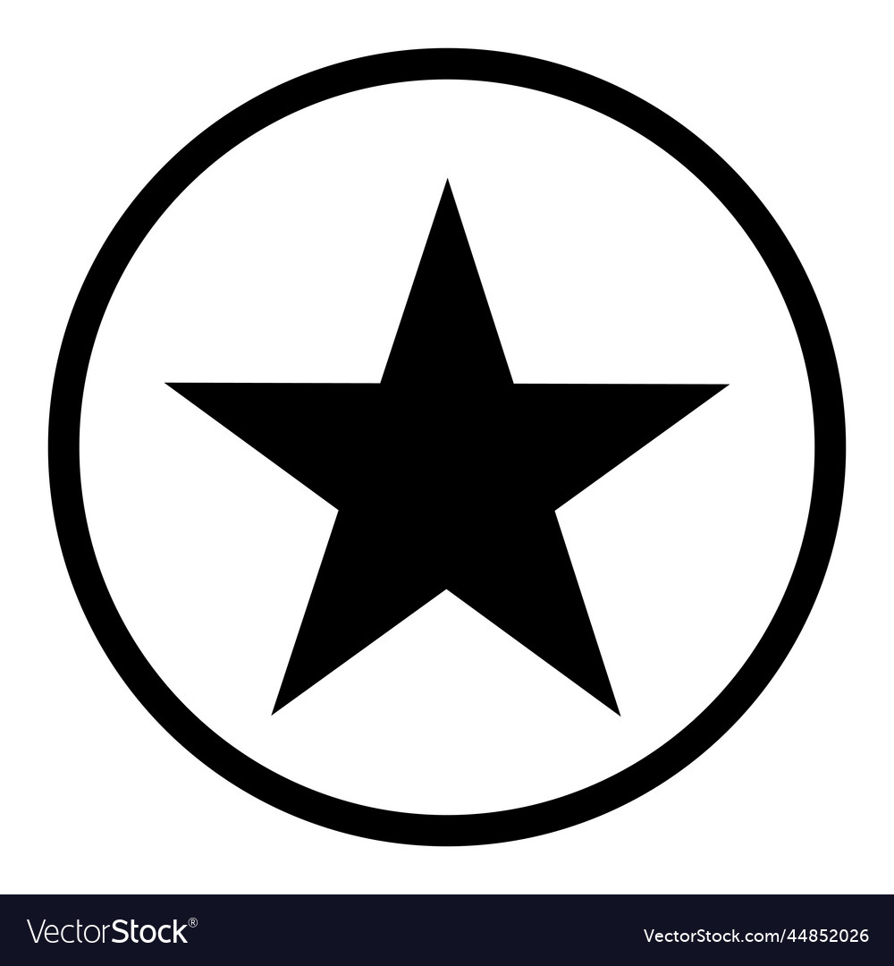 Black star in circle Royalty Free Vector Image