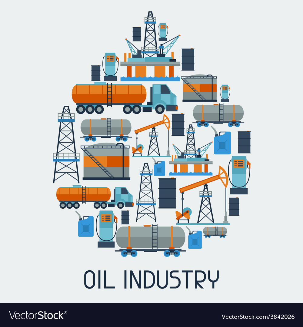 Industrial background design with oil and petrol Vector Image