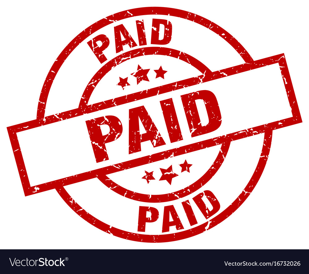 Paid round red grunge stamp Royalty Free Vector Image