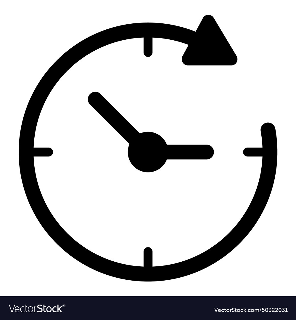 Duration timer flat icon isolated on white Vector Image