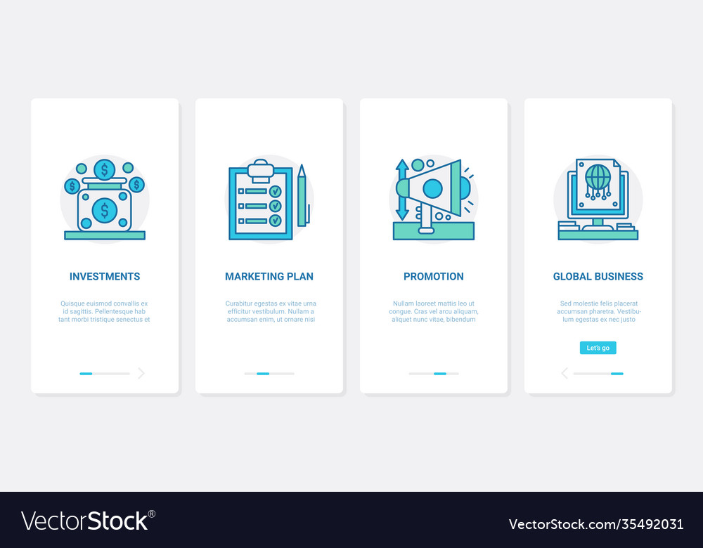 Investing in global business promotion ux ui Vector Image