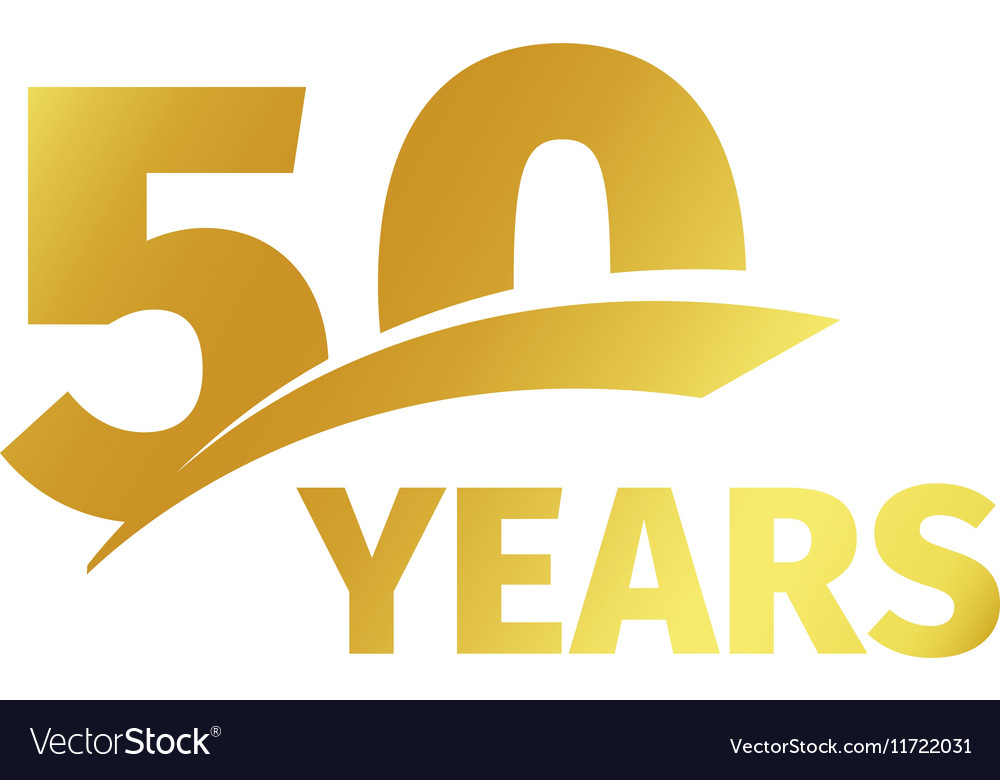 Isolated Abstract Golden 50th Anniversary Logo On Vector Image