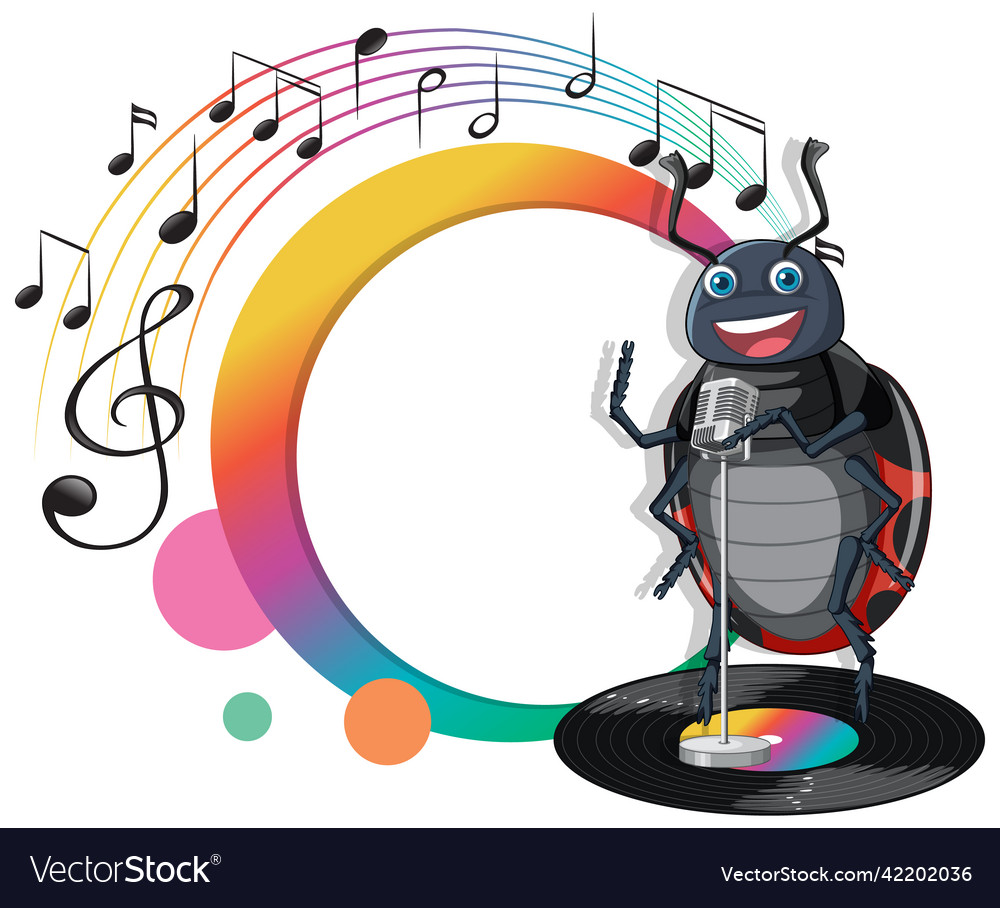 A singer ladybug cartoon character Royalty Free Vector Image