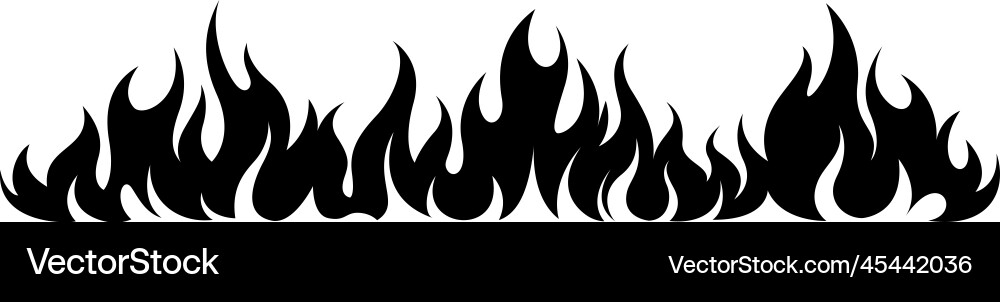 Flame fire border frame silhouette template Vector Image