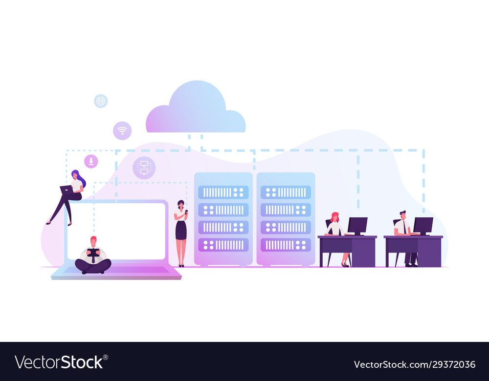private network computers Royalty Free Vector Image