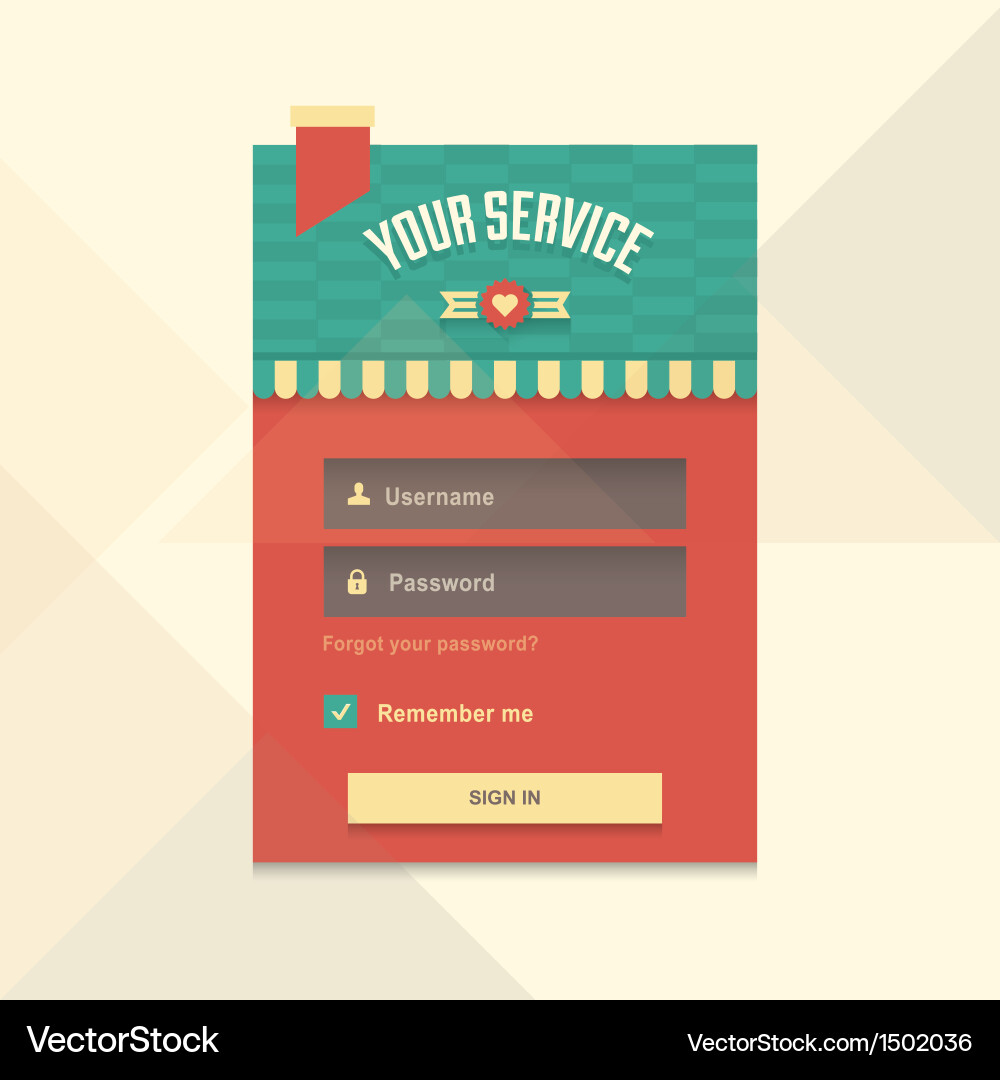 Login form Royalty Free Vector Image - VectorStock