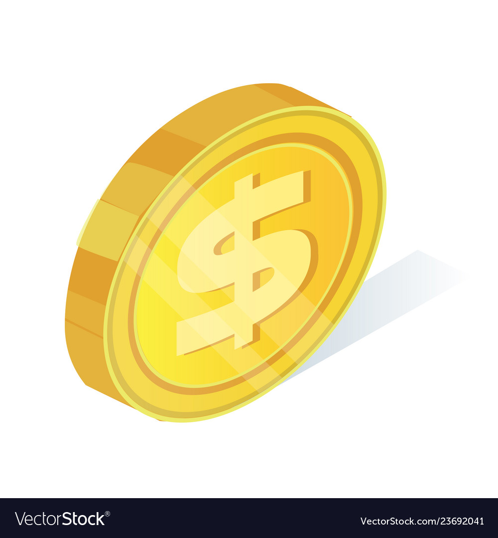 3d Isometric Physical Coins Digital Currency Vector Image