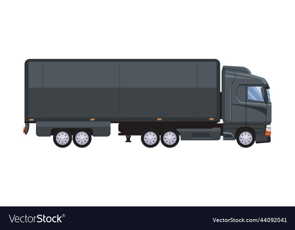 Black trailer truck vehicle mockup Royalty Free Vector Image