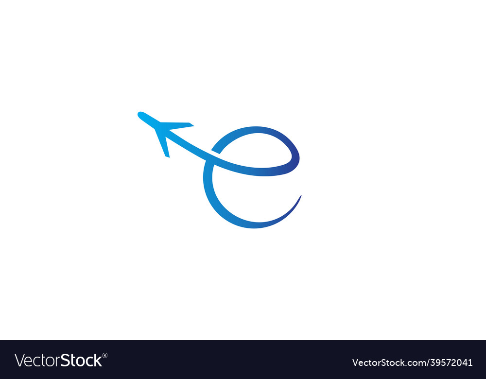 Creative airplane trip world symbol logo design vector image Creative airplane trip world symbol logo design