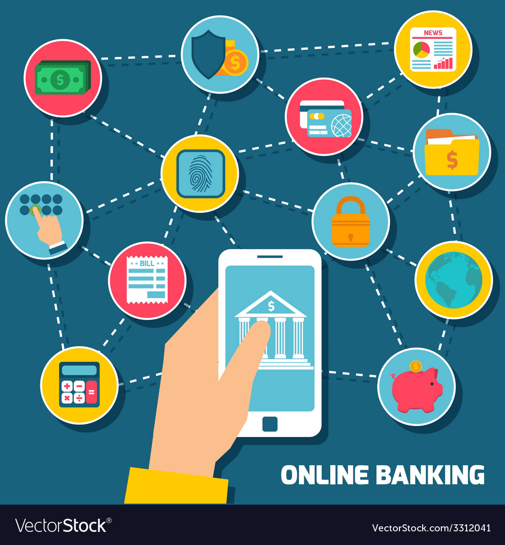 Online banking concept Royalty Free Vector Image