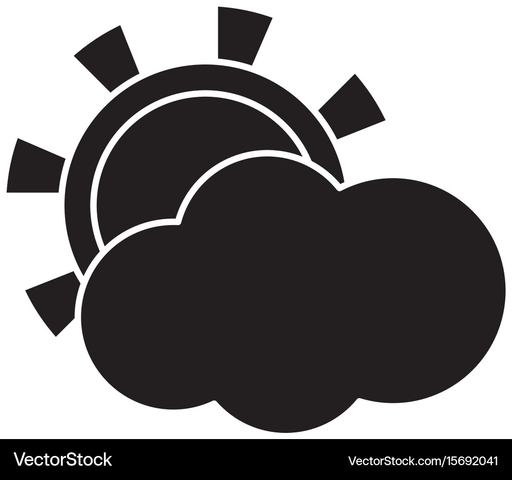 Sun and cloud icon image Royalty Free Vector Image