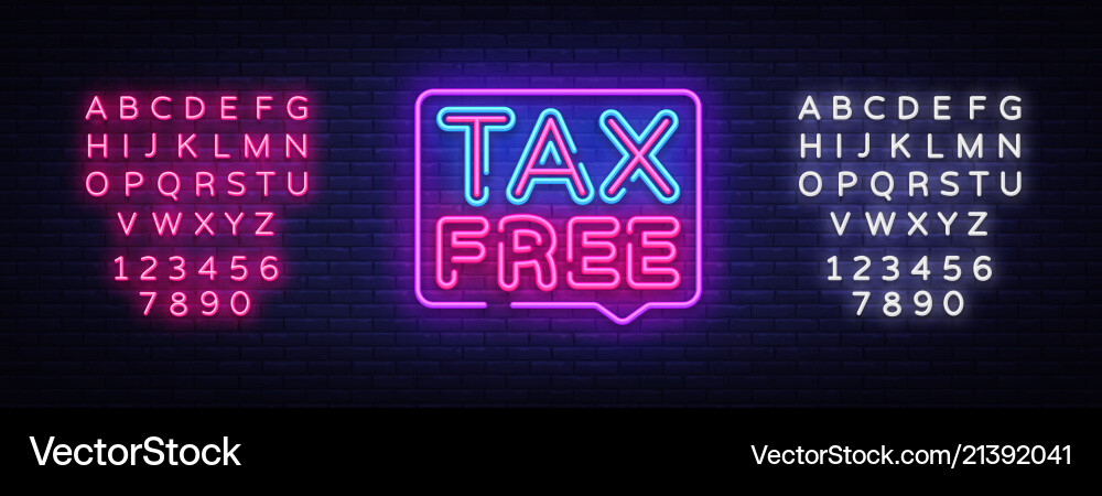 Tax free poster neon signboard Royalty Free Vector Image