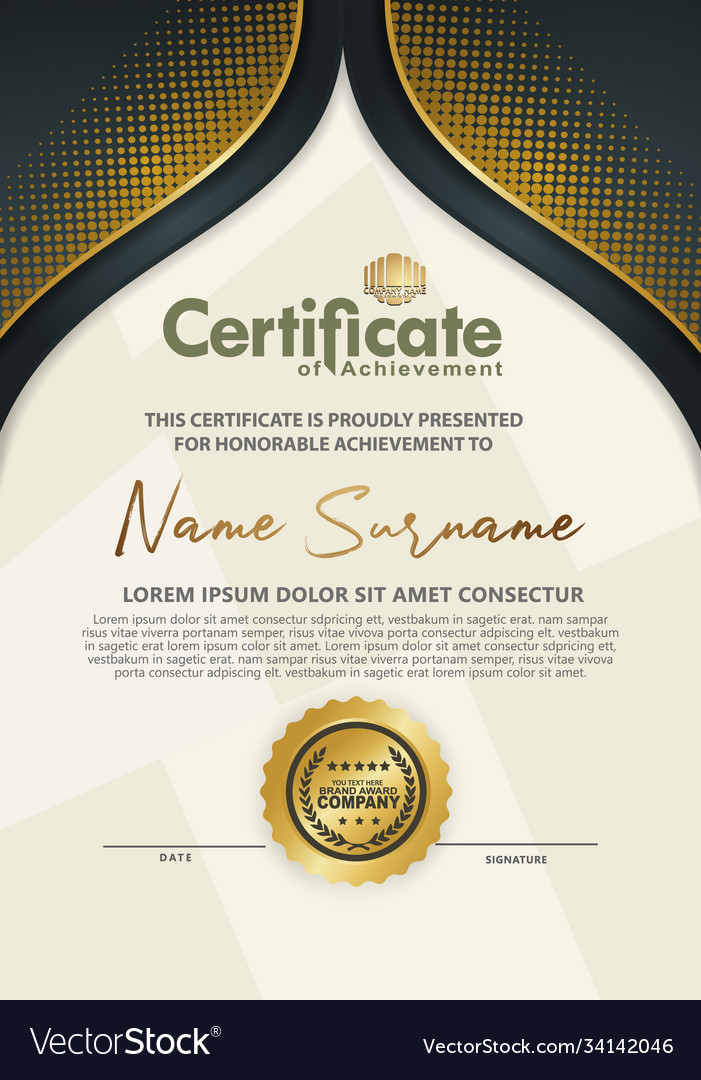 Certificate template with luxury and elegant Vector Image