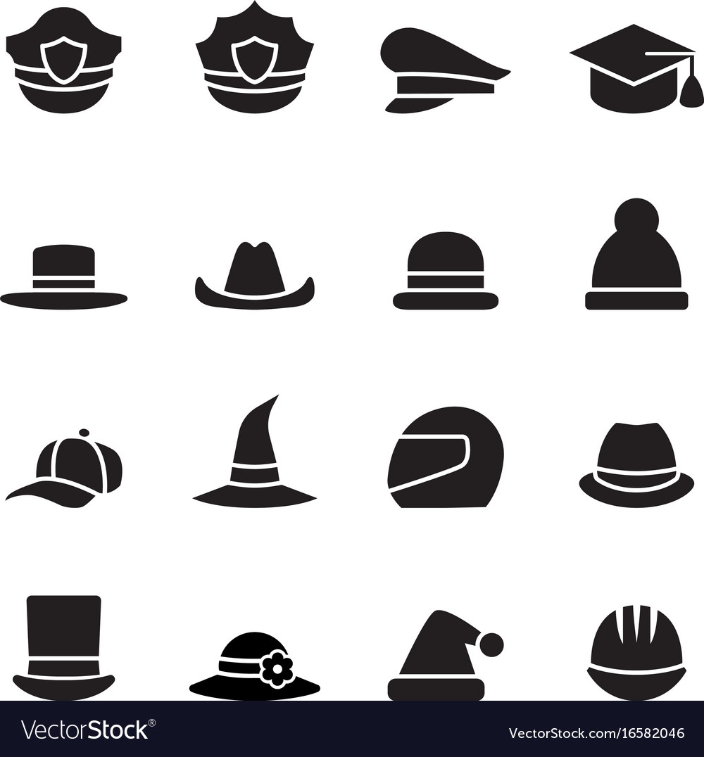 Collection of black hat Royalty Free Vector Image