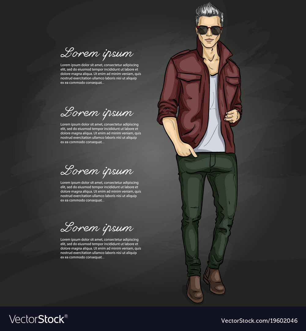 Man model Royalty Free Vector Image - VectorStock