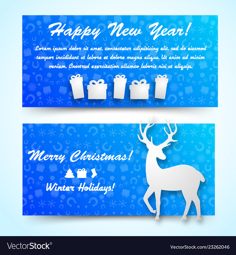 New Year Banners Set Royalty Free Vector Image