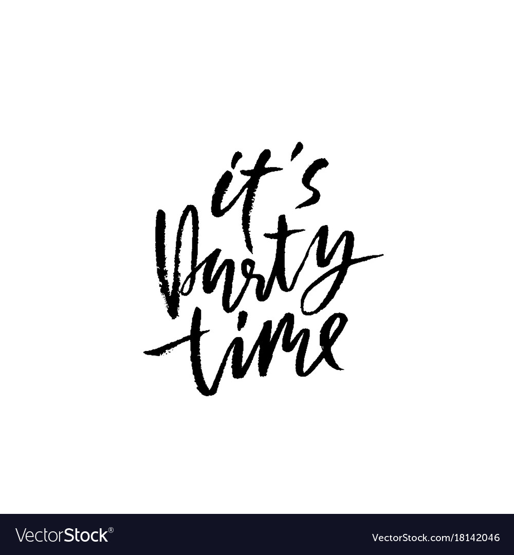 Party Time Ink Hand Drawn Lettering Modern Brush Vector Image