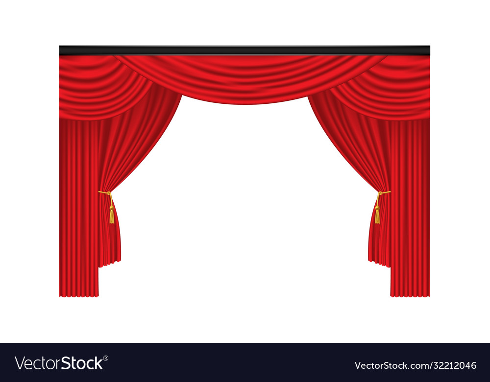 Red Luxury Curtains And Dries On White Vector Image Luxury Curtains And Dries On White, White Luxury Curtains