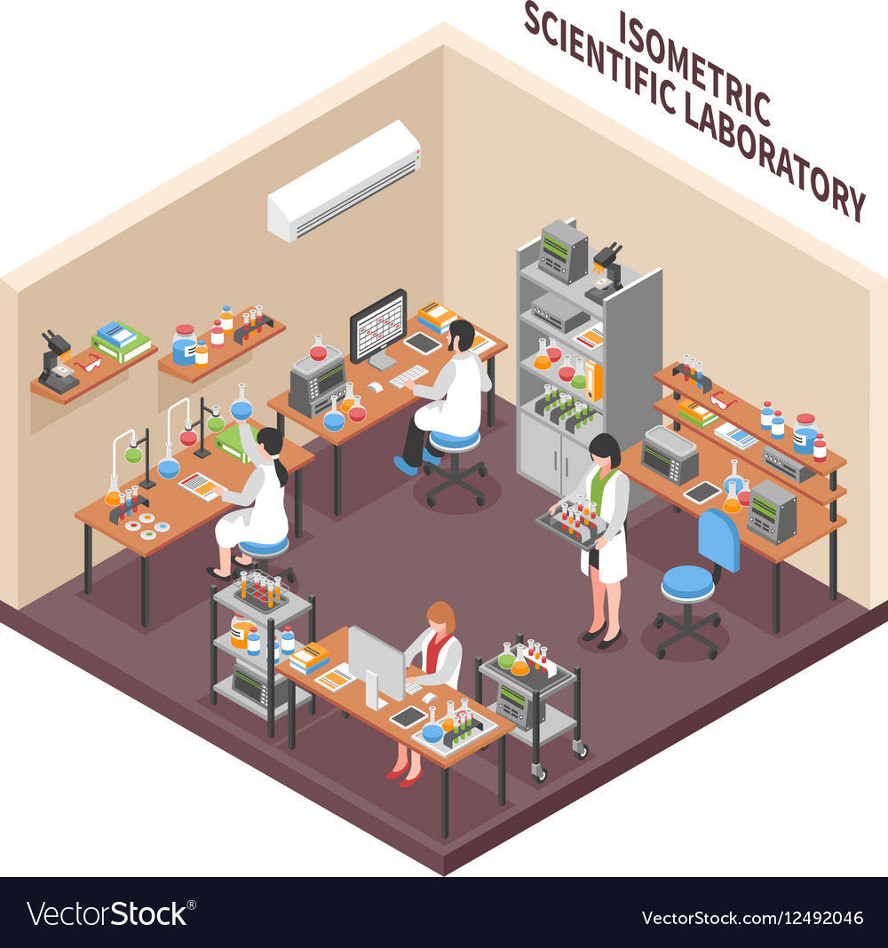 Science Lab Environment Composition Royalty Free Vector