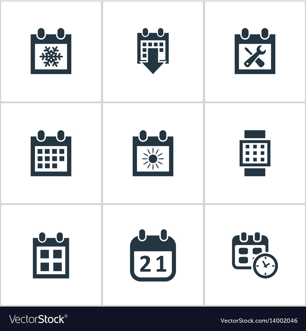 Set of simple date icons Royalty Free Vector Image