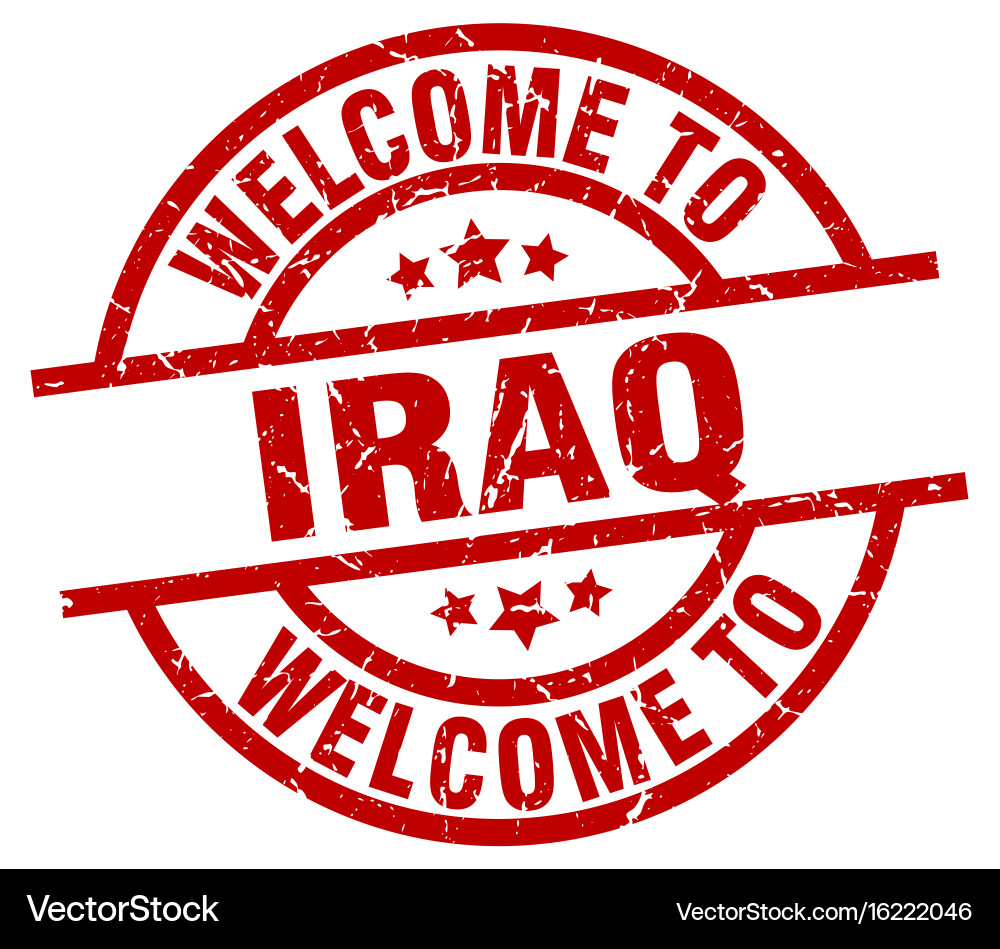 Welcome to iraq red stamp Royalty Free Vector Image
