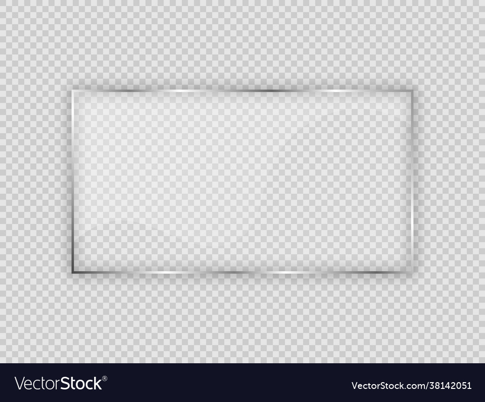 Glass plate in rectangular frame Royalty Free Vector Image