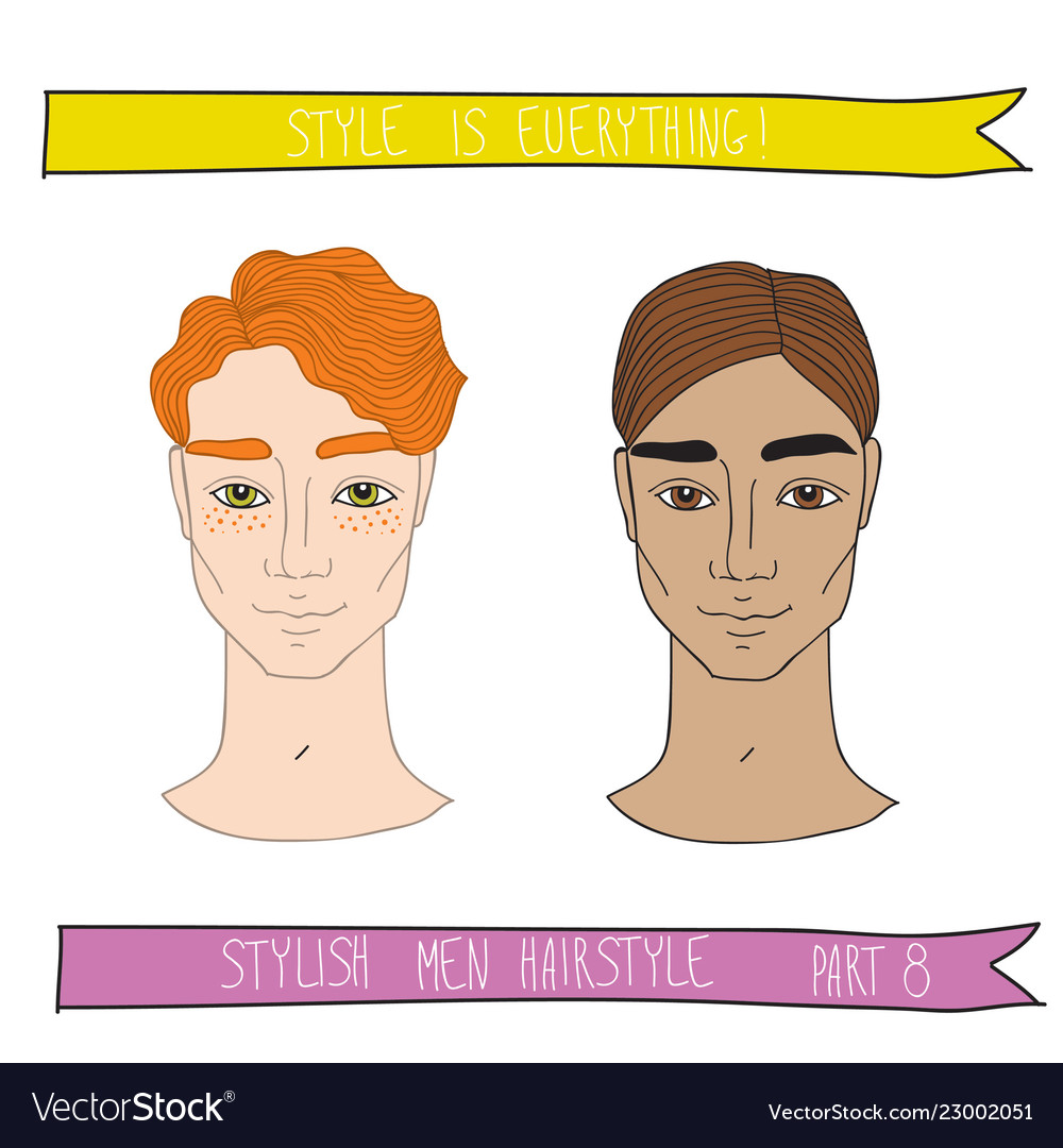 Handsome Man Stylish Hairstyle Royalty Free Vector Image