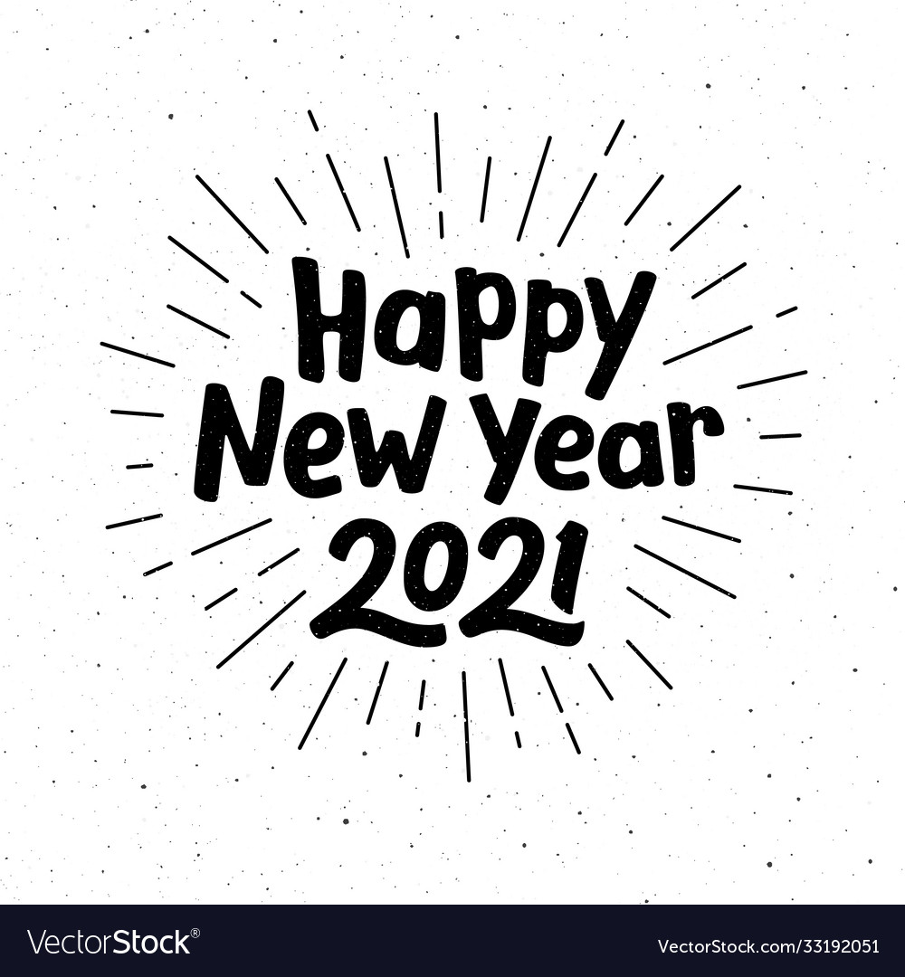 Happy New Year 2021 Typography Royalty Free Vector Image