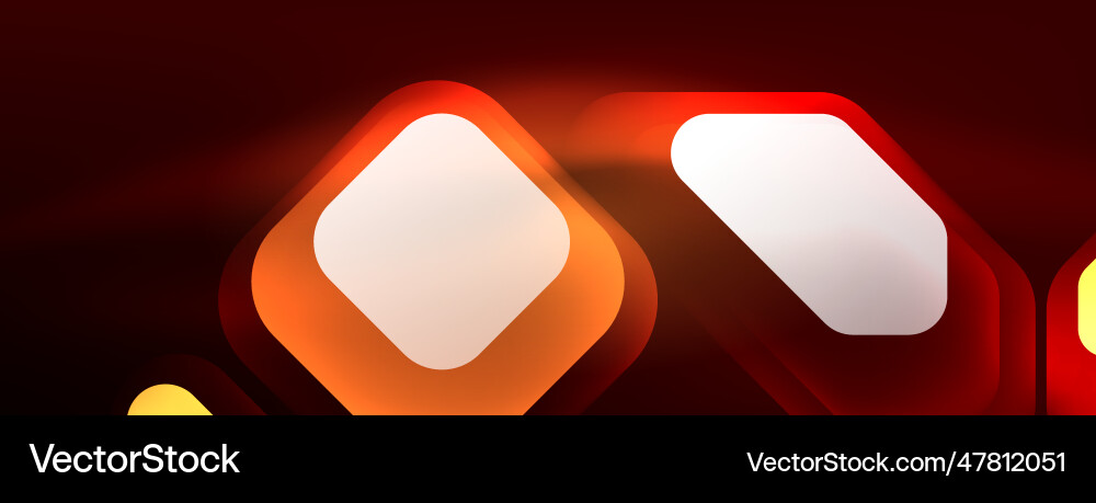 Neon lines squares and round shapes abstract Vector Image