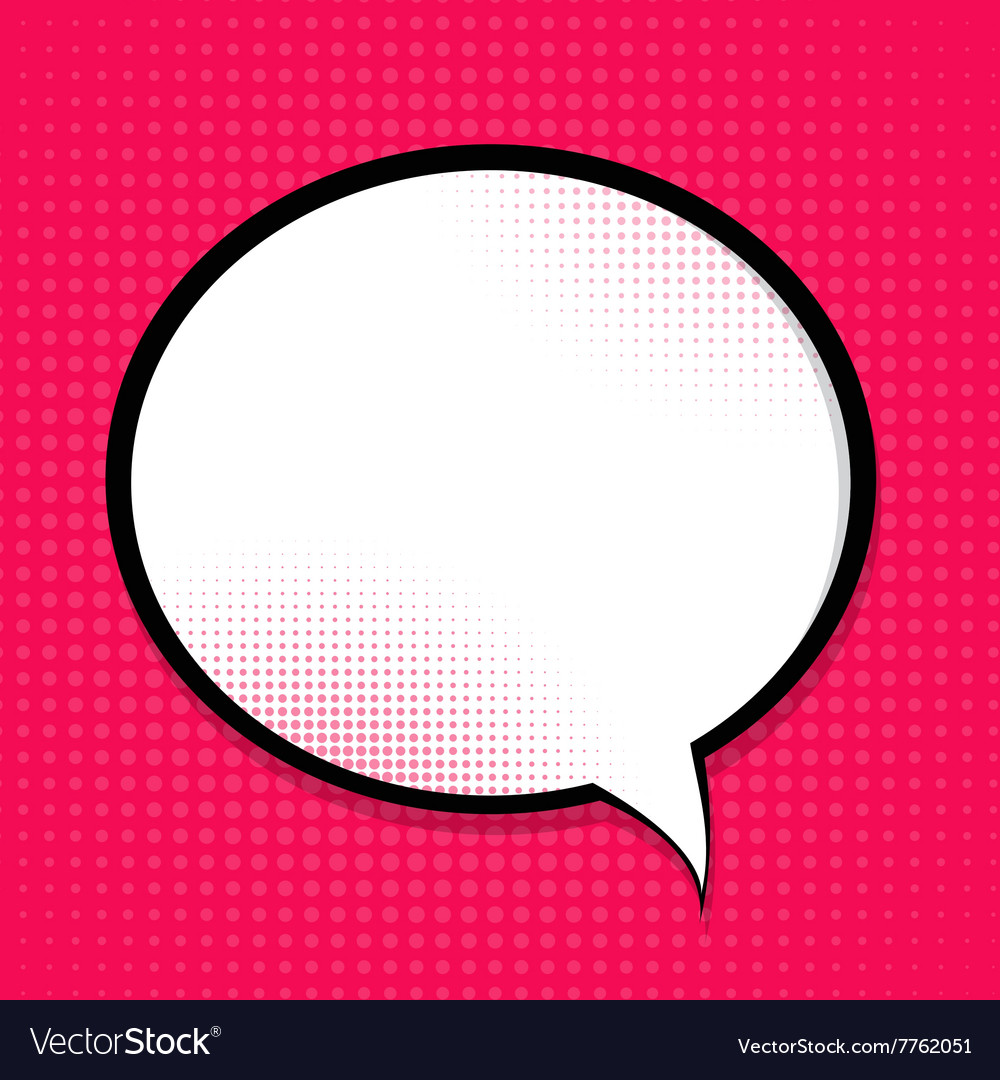 Speech bubble pop art background on dot Royalty Free Vector