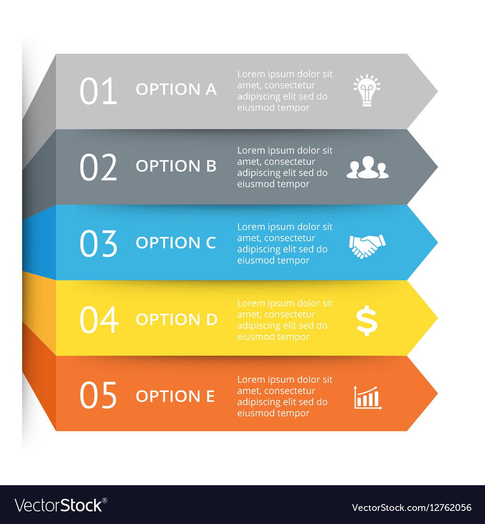 Arrows infographic diagram chart graph Royalty Free Vector