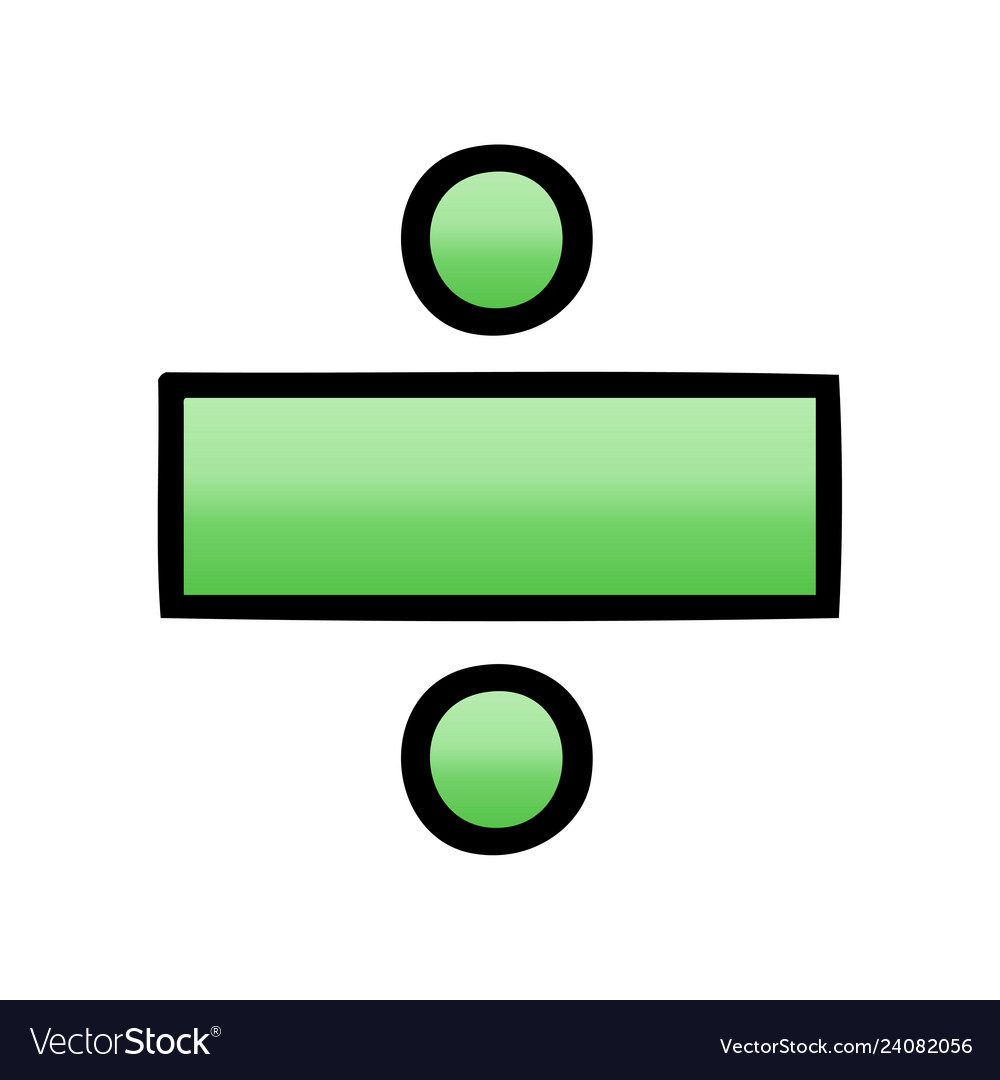 Gradient shaded cartoon division symbol