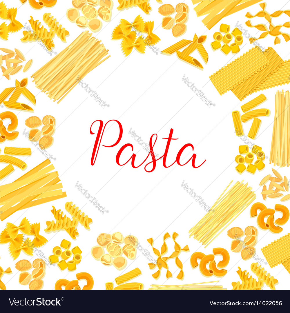 Pasta type with name poster of Italian macaroni