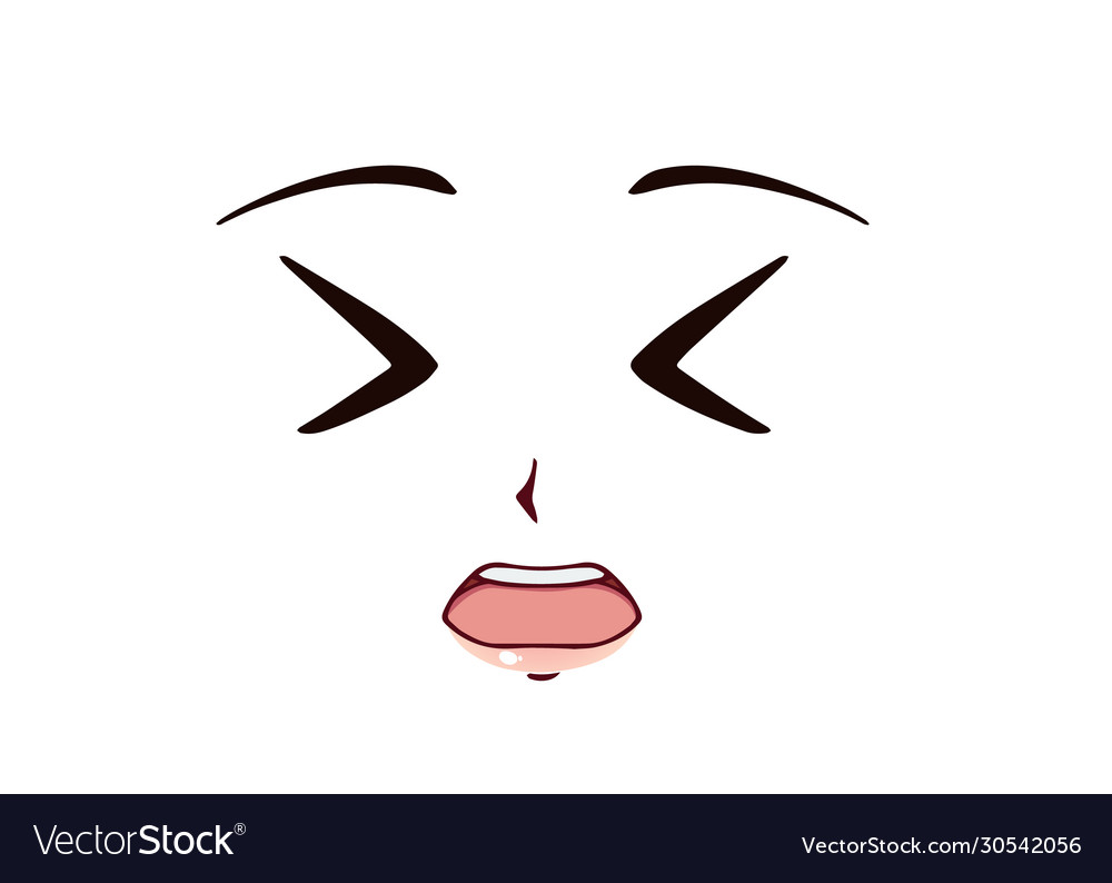 Premium Vector  Scared anime face. manga style big blue eyes