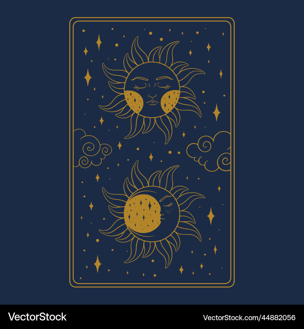 Tarot aesthetic oracle card occult design Vector Image